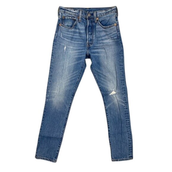 Levi’s 501 skinny button fly size 26 XX premium line leather tag chic modern - Picture 1 of 14